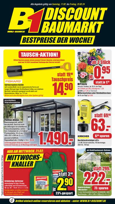 Angebote von Baumärkte und Gartencenter in Berlin | TAUSCH-AKTION! in B1 Discount Baumarkt | 19.2.2024 - 23.2.2024
