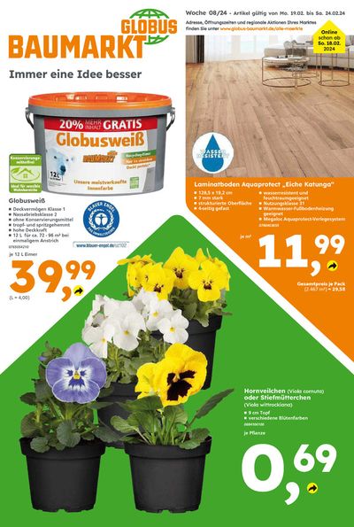 Angebote von Baumärkte und Gartencenter in Köln | Immer eine Idee besser in Globus Baumarkt | 20.2.2024 - 24.2.2024
