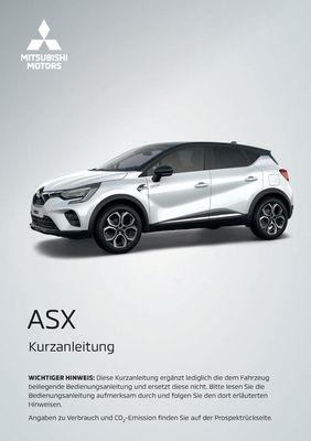 Mitsubishi Katalog in Greifswald | Mitsubishi ASX Kurzanleitung | 1.8.2023 - 1.8.2024