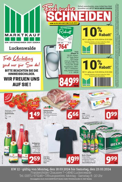 Marktkauf Katalog in Luckenwalde | Aktueller Prospekt | 17.3.2024 - 31.3.2024