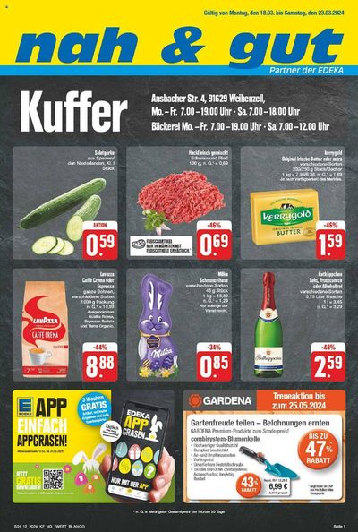 Angebote von Supermärkte in Ludwigshafen am Rhein | nah & gut flugblatt in nah & gut | 19.3.2024 - 2.4.2024