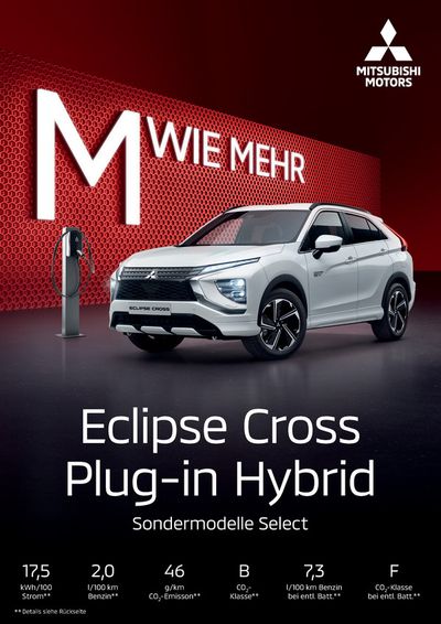 Angebote von Auto, Motorrad und Werkstatt in Hagen | Eclipse Cross Plug-in Hybrid Select in Mitsubishi | 21.3.2024 - 21.3.2025