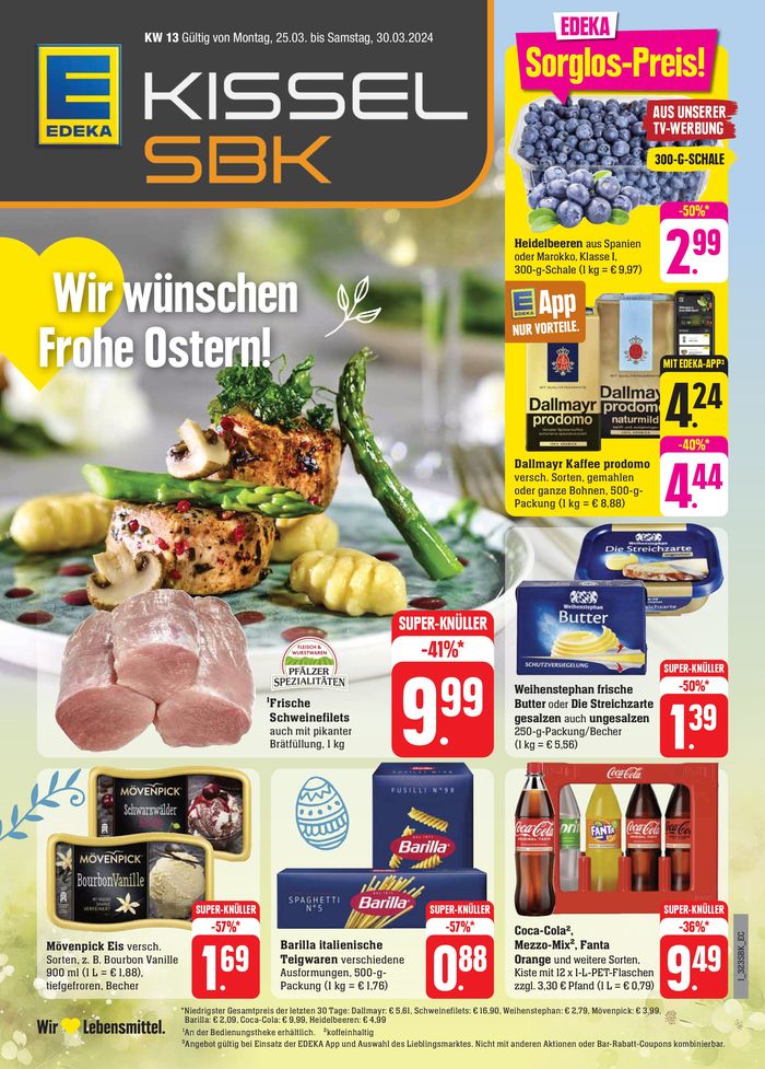Edeka Kissel SBK Katalog in Lambrecht (Pfalz) | Edeka Kissel SBK Gueltig KW 13 | 21.3.2024 - 4.4.2024