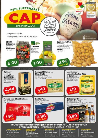 Angebote von Supermärkte in Rostock | CAP Markt Angebot in CAP Markt | 25.3.2024 - 30.3.2024
