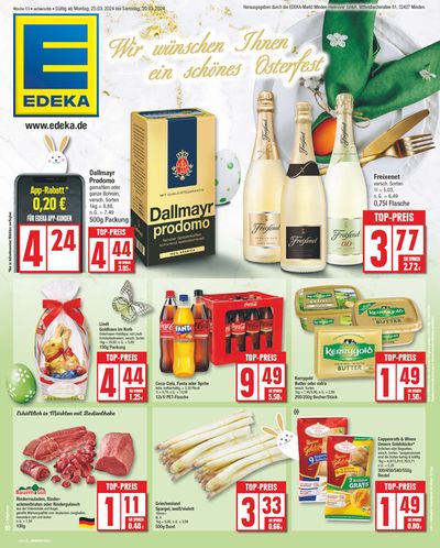 Angebote von Supermärkte in Wolfsburg | Edeka flugblatt in EDEKA | 24.3.2024 - 30.3.2024