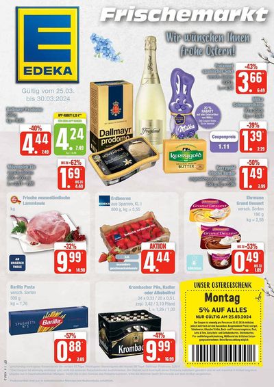 Angebote von Supermärkte in Lüneburg | Edeka Frischemarkt flugblatt in Edeka Frischemarkt | 25.3.2024 - 30.3.2024