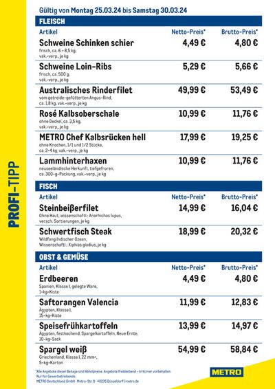 Angebote von Supermärkte in Ravensburg | Profi-Tipp in Metro | 25.3.2024 - 30.3.2024