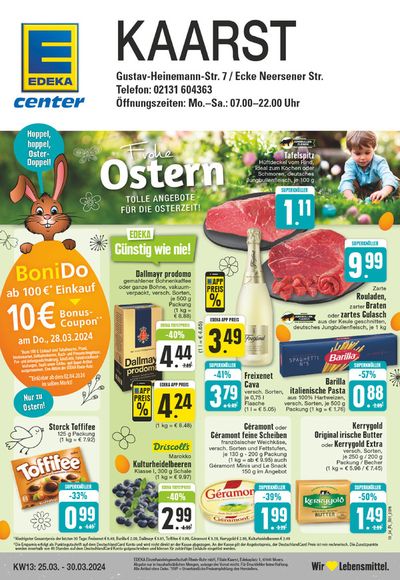 Angebote von Supermärkte in Kaarst | Edeka flugblatt in EDEKA | 24.3.2024 - 30.3.2024