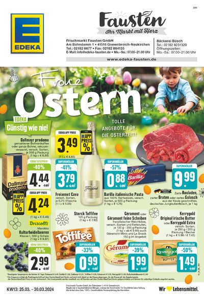 Angebote von Supermärkte in Grevenbroich | Edeka flugblatt in EDEKA | 24.3.2024 - 30.3.2024