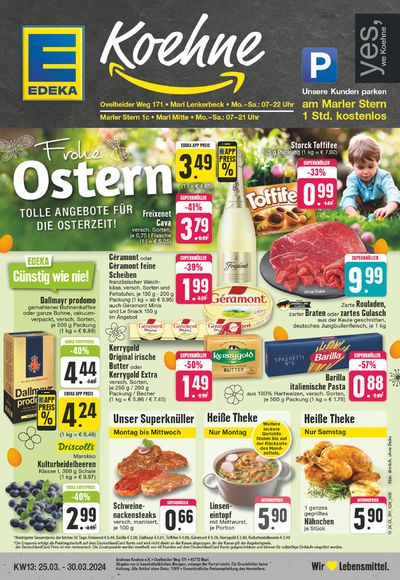 Angebote von Supermärkte in Marl | Edeka flugblatt in EDEKA | 24.3.2024 - 30.3.2024