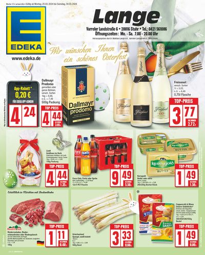 Angebote von Supermärkte in Stuhr | Edeka flugblatt in EDEKA | 24.3.2024 - 30.3.2024