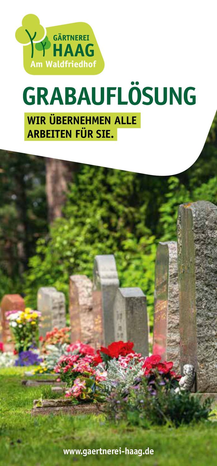 Gärtnerei Haag Katalog in Stuttgart | Grabauflösung – wir übernehmen alle Arbeiten für Sie. | 27.3.2024 - 31.12.2024