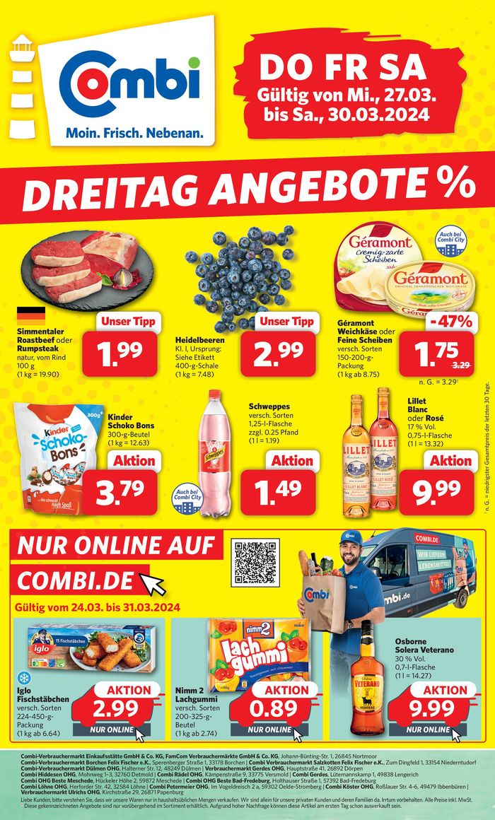 Combi Markt Katalog in Ahlen | DREITAG ANGEBOTE | 26.3.2024 - 30.3.2024