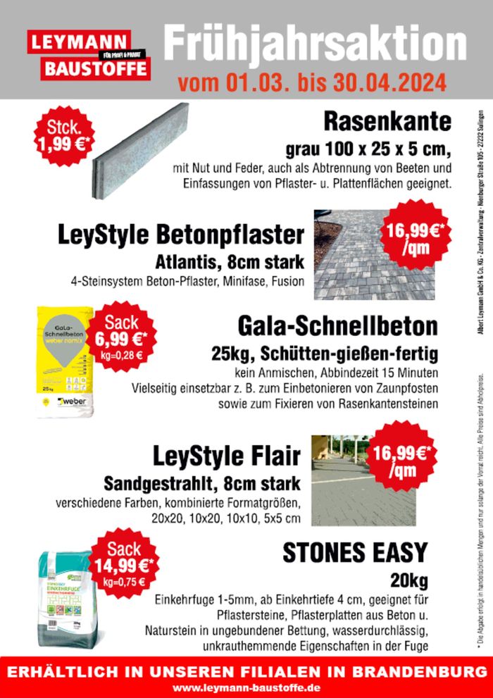 Leymann Baustoffe Katalog in Frankfurt (Oder) | Aktuelle Angebote! | 28.3.2024 - 30.4.2024
