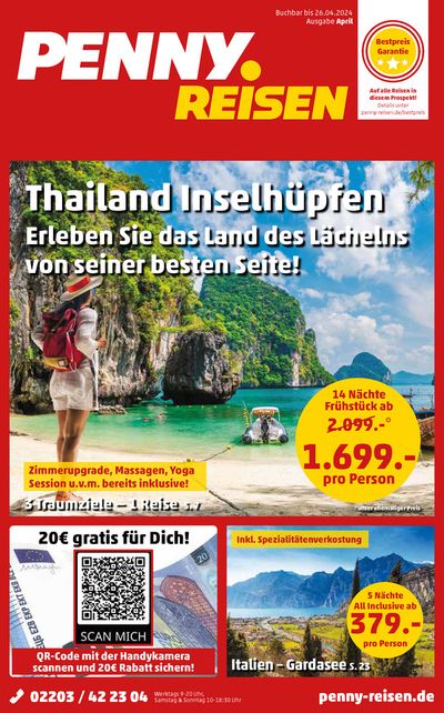 Angebote von Reisen und Freizeit in Duisburg | Penny Reisen flugblatt in Penny Reisen | 29.3.2024 - 12.4.2024