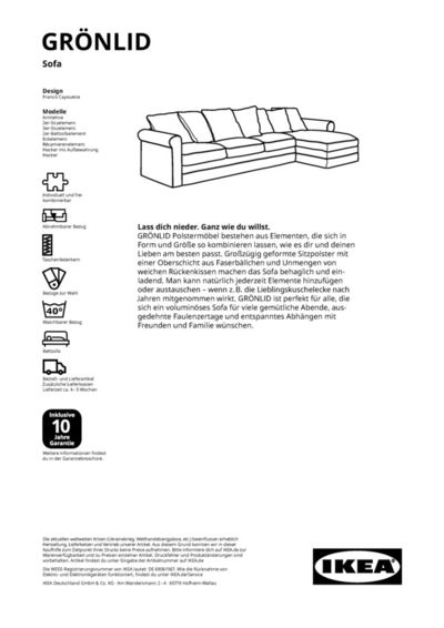 Angebote von Möbelhäuser in Isernhagen | IKEA Germany (German) - GRONLID24HFB01_R5_008_online_oP in IKEA | 29.3.2024 - 12.4.2024