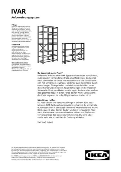 Angebote von Möbelhäuser in Gladbeck | IKEA Germany (German) - IVAR24HFB02GER_R4_004_Online_oP in IKEA | 29.3.2024 - 12.4.2024