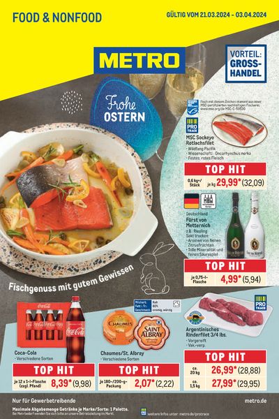 Angebote von Supermärkte in Duisburg | Food-NonFood in Metro | 21.3.2024 - 3.4.2024