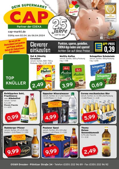 Angebote von Supermärkte in Dresden | CAP Markt Angebot in CAP Markt | 1.4.2024 - 6.4.2024