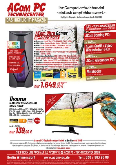Angebote von Elektromärkte in Rangsdorf | Das Highlight-Magazin in ACom PC | 3.4.2024 - 31.5.2024