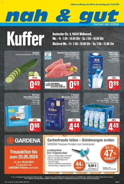Angebote von Supermärkte in Gelsenkirchen | Knuffer nah & gut flugblatt in nah & gut | 8.4.2024 - 22.4.2024