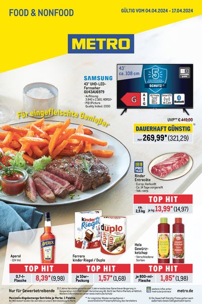 Angebote von Supermärkte in Bad Vilbel | Food-NonFood in Metro | 4.4.2024 - 17.4.2024