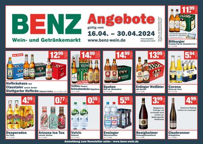 Angebote von Supermärkte in Metzingen | Prospekt de Angebote Benz Getränke in Benz Getränke | 16.4.2024 - 30.4.2024