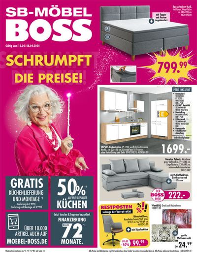 Angebote von Möbelhäuser in Leichlingen (Rheinland) | SB Möbel Boss flugblatt in SB Möbel Boss | 15.4.2024 - 28.4.2024