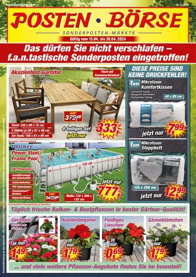 Angebote von Supermärkte in Ibbenbüren | Posten Börse flugblatt in Posten Börse | 14.4.2024 - 28.4.2024