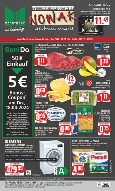 Angebote von Supermärkte in Iserlohn | Aktueller Prospekt in Marktkauf | 14.4.2024 - 28.4.2024