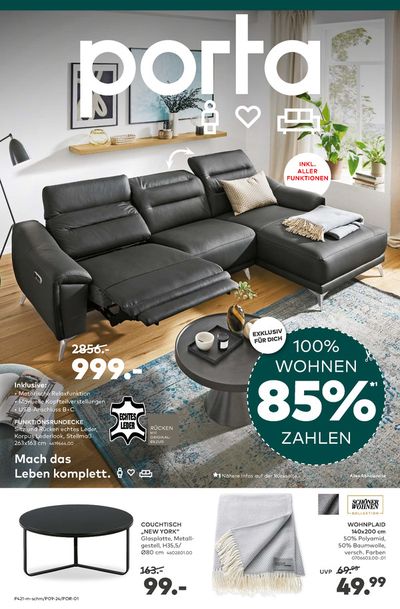 Angebote von Möbelhäuser in Bad Homburg vor der Höhe | Spar-Deal: 100% wohnen, 85% zahlen in porta Möbel | 15.4.2024 - 20.4.2024