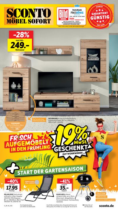 Angebote von Möbelhäuser in Beckum | SCONTASTISCH SPAREN in Preis Rebell | 15.4.2024 - 19.4.2024