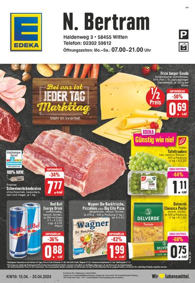 Angebote von Supermärkte in Witten | Edeka flugblatt in EDEKA | 14.4.2024 - 20.4.2024