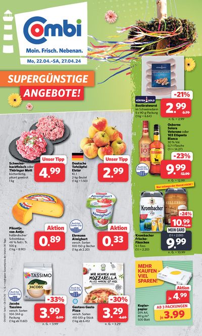 Angebote von Supermärkte in Hameln | Markt - Angebote in Combi Markt | 21.4.2024 - 27.4.2024