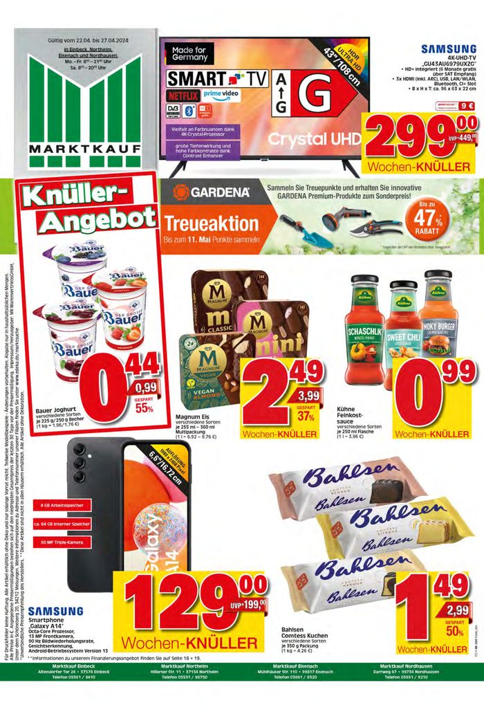 Marktkauf Katalog in Einbeck | Aktueller Prospekt | 21.4.2024 - 5.5.2024