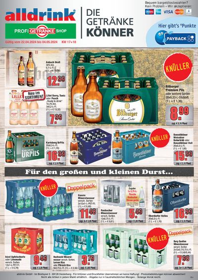 alldrink Katalog in Frankfurt am Main | alldrink flugblatt | 21.4.2024 - 4.5.2024