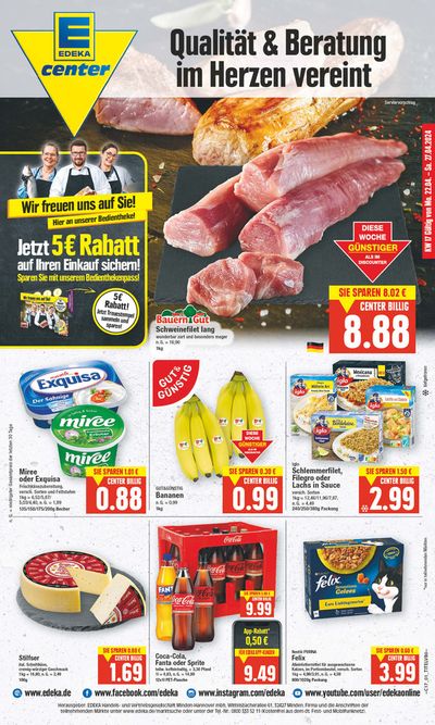 Angebote von Supermärkte in Eisenhüttenstadt | Edeka flugblatt in EDEKA | 21.4.2024 - 27.4.2024