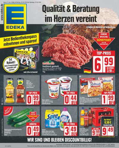 Angebote von Supermärkte in Luckenwalde | Edeka flugblatt in EDEKA | 21.4.2024 - 27.4.2024