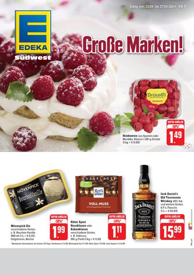 Angebote von Supermärkte in Tübingen | Edeka flugblatt in EDEKA | 21.4.2024 - 27.4.2024