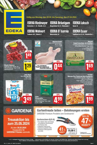 Angebote von Supermärkte in Ochsenfurt | Edeka flugblatt in EDEKA | 21.4.2024 - 27.4.2024