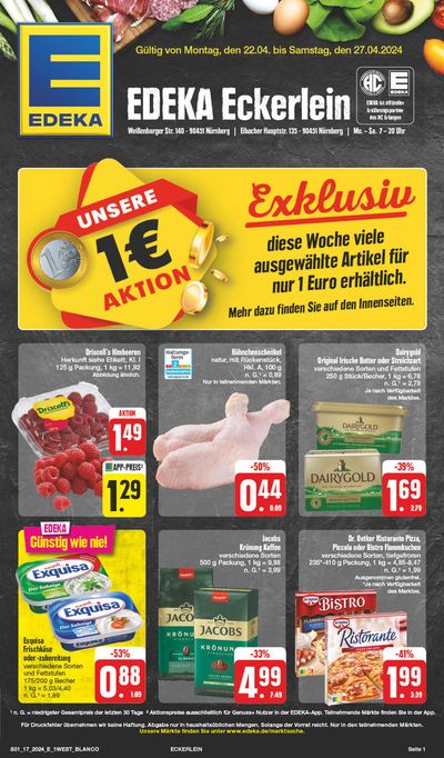 Angebote von Supermärkte in Schwabach | Edeka flugblatt in EDEKA | 21.4.2024 - 27.4.2024