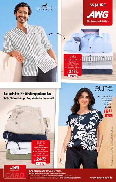 Angebote von Kleidung, Schuhe und Accessoires in Ingolstadt | ANGEBOTE in AWG Mode | 22.4.2024 - 4.5.2024