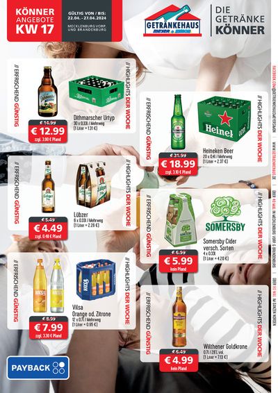 Angebote von Supermärkte in Vechta | Getränkehaus flugblatt in Getränkehaus | 22.4.2024 - 27.4.2024