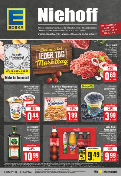Angebote von Supermärkte in Bielefeld | Edeka flugblatt in EDEKA | 21.4.2024 - 27.4.2024