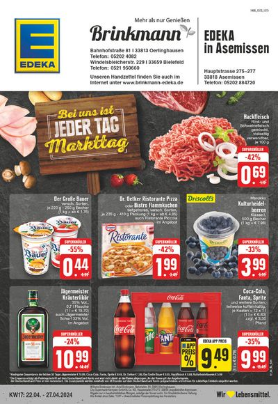 Angebote von Supermärkte in Lage (Lippe) | Edeka flugblatt in EDEKA | 21.4.2024 - 27.4.2024