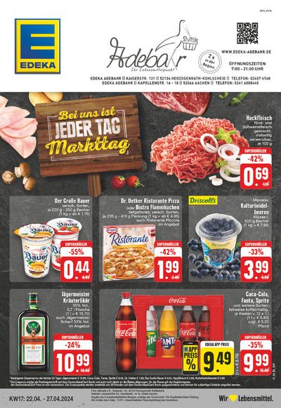 Angebote von Supermärkte in Herzogenrath | Edeka flugblatt in EDEKA | 21.4.2024 - 27.4.2024