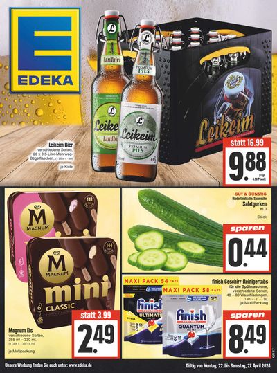 Angebote von Supermärkte in Kassel | Edeka flugblatt in EDEKA | 21.4.2024 - 27.4.2024
