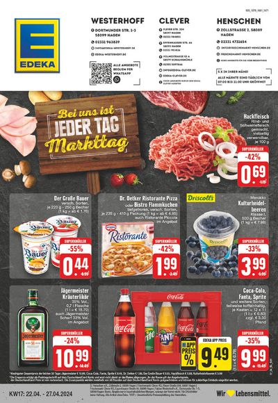 Angebote von Supermärkte in Hagen | Edeka flugblatt in EDEKA | 21.4.2024 - 27.4.2024