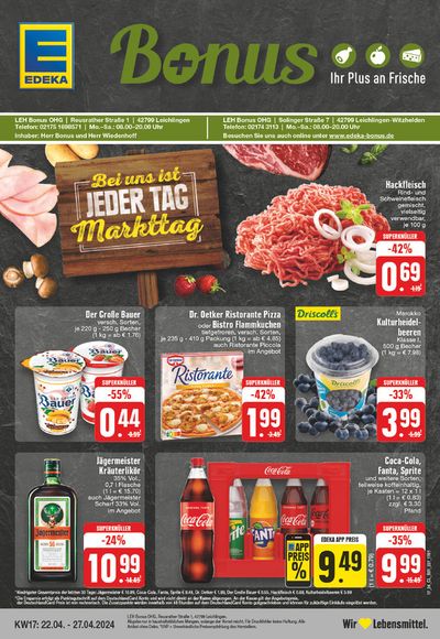 Angebote von Supermärkte in Leichlingen (Rheinland) | Edeka flugblatt in EDEKA | 21.4.2024 - 27.4.2024