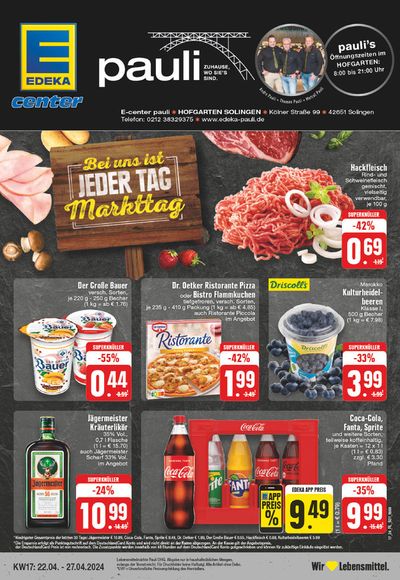Angebote von Supermärkte in Solingen | Edeka flugblatt in EDEKA | 21.4.2024 - 27.4.2024